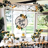baratos Flor artificial-led 2.4m girassol artificial guirlanda seda flores falsas folhas de hera plantas decoração de casa grinalda de flores 240cm/98“, flores falsas para arco de casamento decoração de festa em casa