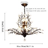 cheap Chandeliers-Crystal Chandelier Retro 4 Heard 8 Heard Chandeliers K9 Transparent Crystal Chandelier Ceiling Lamp Living Room Bedroom Dining Room Porch Corridor