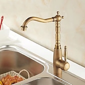 cheap Classical-Bathroom Sink Faucet Copper/Centerset Basin Faucet Single Handle One Hole Bath Taps Contain with Cold and Hot Water