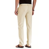 economico Classico-Per uomo Pantaloni di lino Pantaloni Pantaloni estivi Vita elastica Multi tasca Liscio Comfort Traspirante Lunghezza intera Attività commerciale Informale Essenziale Informale Taglia piccola Nero