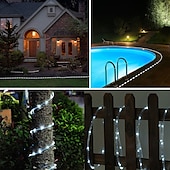 cheap Solar String Lights-Solar Rope Lights Outdoor Waterproof String Lights 12M 7M IP65 Rope Tube String Lights Outdoor Lighting Fairy Flexible Lights 50/100 LEDs For Garden Garland Yard Lawn Fence