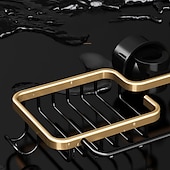 cheap Kitchen Storage-Kitchen Storage Rack Faucet Rack Black Gold Household Sink Dishwashing Sponge Rag Drain Water Hanging Basket Sink