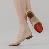 preiswerte Jazztanzschuhe-Damen Jazztanzschuhe Tanzschuhe Leistung Praxis Outdoor Absätze Starke Ferse Schwarz Kamel
