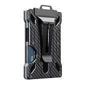 cheap Card Holders &amp; Cases-Wallet For Men - Slim Aluminum Metal Money Clip with 1 Clear window ID Badge Holder, RFID Blocking, Holds up 15 Cards with Cash Clip. Ultra-Thin Minimalist Wallet
