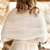 economico Stole da matrimonio-Wrap Bolero da Donna Wrap di Sposa Semplice Elegante Senza Maniche Scialli da Matrimonio in Velluto con Colore Puro per Festa Serale d&#039;Autunno e Inverno da Impressionare