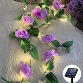 abordables Luces de cuerda solar-Cadena de luces de flores, decoración solar para fiesta de boda, luces de cadena de 2m, 20 ledes, luces de guirnalda impermeables para exteriores, jardín, balcón, patio, vacaciones, fiesta de Navidad,