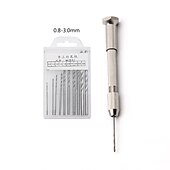 cheap Drill Bit Set-0.5-3mm Small Round Head Twist Drill Mini Micro Hand Drill Woodworking Drilling Tools Manual Twist Drill Bit Hand Tool Kit