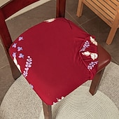 cheap Dining Chair Cover-Dining Chair Seat Covers  Stretch Printed Chair Seat Covers Set of 2 Removable Washable Upholstered Chair Seat Protector Cushion Slipcovers for Kitchen Office