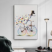 baratos Pinturas de Animais-pinturas a óleo de animais de cachorro feitos à mão mintura em tela decoração de arte de parede moderna imagem abstrata para decoração de casa rolada sem moldura pintura não esticada