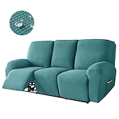 abordables Housse de fauteuil inclinable-Housses de canapé inclinables extensibles 3 places bordeaux imperméables avec poche latérale ensemble de 8 pièces, housse de chaise inclinable antidérapante pour fauteuil inclinable standard 3