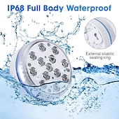 economico Luci subacquee-Submersible lights 13 leds pool pond light rgb with remote underwater night light ip68 magnet bright lamp for pond aquarium new 2022
