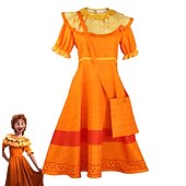 Girls' Encanto Dress with Bags Mirabel Isabela Luisa Madrigal Cosplay Costume Flower Girl Dress Vacation Dress Cute Movie Cosplay Outfit Children's Day Halloween Masquerade World Book Day Costumes4
