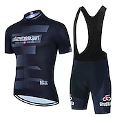 cheap Men&#039;s Clothing Sets-Men&#039;s Short Sleeve Cycling Jersey with Bib Shorts Blue Bike 3D Pad Breathable Quick Dry Sports Graphic Clothing Apparel