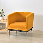 billiga Fåtöljskydd och armlöst stoltäckning-stretch fyrkantiga badkar stol vinröd slipcover sofföverdrag möbelskydd hög stretch 1 stycke soffa stolsöverdrag för vardagsrum slitstarkt spandex tyg icke glidtvättbar