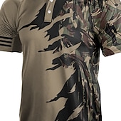 preiswerte Golfpolo für Herren-Herren Tarnung Poloshirts Golfshirt Kurzarm Polo-Shirts Hemden mit Kragen Lässig Streetwear Urlaubskleidung Knöpfe 3D-Druck Wein Leicht Braun Blau