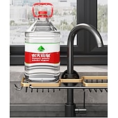 cheap Kitchen Storage-Kitchen Storage Rack Faucet Rack Black Gold Household Sink Dishwashing Sponge Rag Drain Water Hanging Basket Sink