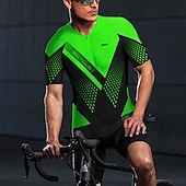 billiga Tröjor för män-Herr Cykeltröja Geometrisk Kortärmad Cykel Tröja Överdelar med 3 bakfickor Bergscykling Vägcykling Snabb tork Reflexremsa Bakficka Fuktabsorberande sporter Gul Röd Blå Kläder