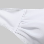 billiga Bikiniset-Dam Badkläder Bikini 2 st Kaxig Baddräkt Rynkad 2 st Öppen Rygg Sexig Standkläder Sexig Slät Ren färg Axelbandslös Ärmlös Baddräkter