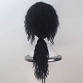 cheap Costume Wigs-Super Star Imitation Cosplay Wigs for Men in the Heat Resistant Long Natural Black Curly Synthetic Ponytail Wigs Character Wig for The Imitator to Cherish and in Memory Halloween Wigs