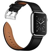 cheap Apple Watch Bands-Compatible with Apple Watch band 38mm 40mm 41mm 42mm 44mm 45mm 49mm Metal Clasp Luxury Adjustable Genuine Leather Strap Replacement Wristband for iwatch Ultra 2 Series 9 8 7 SE 6 5 4 3 2 1
