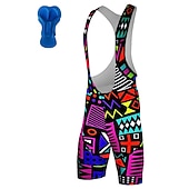 رخيصةأون السراويل القصيرة والجوارب والسراويل الرجالية-رجالي هندسي شورت ركوب الدراجات شورات الدراجة دراجة هوائية مريلة السراويل قيعان دراجة جبلية دراجة الطريق رياضات 3D وسادة ركوب الدراجات سريع جاف رطوبة فتل أرجواني سباندكس ملابس ملابس ركوب الدراجات