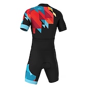 Недорогие Комплекты мужской одежды-Муж. Костюм для триатлона С короткими рукавами Горные велосипеды Шоссейные велосипеды Черный Желтый Красный Велоспорт 3D-панель Быстровысыхающий Дышащий Спандекс Виды спорта Одежда