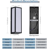 economico applique da esterno-lampada da parete esterna lampada da portico 30w 15in led nero opaco lampada da parete esterna 3 colori possono essere cambiati adatto per l&#039;installazione lampada da parete cortile garage corridoio