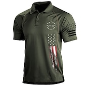preiswerte Tees &amp; Hemden-Herren T-Shirt Wanderpoloshirt T-Shirt für Wanderer Kurzarm Quadratischer Ausschnitt Hemd Shirt Außen Atmungsaktiv Rasche Trocknung Leicht Weich Sommer Polyester Weiß Schwarz Armeegrün Jagd Angeln