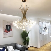 voordelige Kroonluchters-13/19 gehoord moderne vuurwerk kroonluchter g4 lamp cap crystal paardebloem art kroonluchter plafondlamp in woonkamer slaapkamer en eetkamer