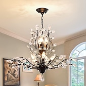 cheap Chandeliers-Crystal Chandelier Retro 4 Heard 8 Heard Chandeliers K9 Transparent Crystal Chandelier Ceiling Lamp Living Room Bedroom Dining Room Porch Corridor