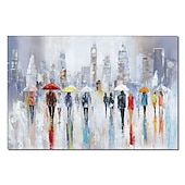 Handmade Hand Painted Oil Painting Wall Art Rainy Lovers Home Decoration Decor Rolled Canvas No Frame Unstretched 11