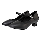 ieftine Pantofi Dans Clasic &amp; Modern-pantofi de dans mary jane alb din imitatie din piele cu toc mic si curea reglabila – incaltaminte eleganta pentru femei