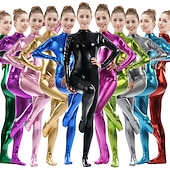 olcso Fényes-Zentai öltöny Szerepjáték Jelmezek Cicaruha Macskanő Farsangi jelmez Overall Női Szerepjáték Szexi jelmez Tömör szín Spandex Lycra Ruha mert Álarcos mulatság Felnőttek