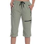 baratos Calças e Calções-Mulheres Calça Cargo Calças de Trilha Verão Ao ar livre Respirável Impermeável Secagem Rápida Leve Calças Capri Calças Com Cordão Bolso Com Zíper Cintura elástica Cinzento Escuro Preto Caça Pesca