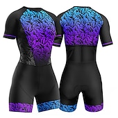 halpa Naisten triathlon-vaatteet-Naisten Triathlon Tri -puku Lyhythihainen triatlon Hopea Tumman harmaa Metsän vihreä Kuvitettu Pyörä Lycra Urheilu Kuvitettu Vaatetus