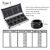 cheap Drill Bit Set-10Pcs Socket Set Nut Screw Remover Adopter Damaged Nut Bolt 9-19MM Car Extractor Threading Tool Box Electric Drill Accessories