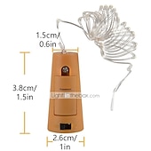 economico Striscie luci ad energia solare-luce solare esterna della stringa ha condotto la luce solare del giardino 2m 20led bottiglia di vino ad energia solare a forma di sughero stringa di filo di rame principale luce esterna festival