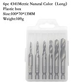 cheap Drill Bit Set-6pc HSS4341- Compound Tap Drill Bits Cobalt Taps Metric Combination Drill Bits 1/4 inch Hexagonal Quick-change Metal Drilling Tool