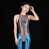 olcso Fényes-Zentai öltöny Szerepjáték Jelmezek Cicaruha Motorkerékpár lány Farsangi jelmez Overall Női Akrobatatrikó Szerepjáték Szexi jelmez Egyszínű Ruha mert Álarcos mulatság Felnőttek