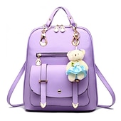 ieftine Genți de cărți-posetă rucsac pentru femei genți de umăr din piele de capacitate mare mini rucsac drăguț pentru fete, negru, cadou înapoi la școală