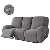 abordables Housse de fauteuil inclinable-Housses de canapé inclinables extensibles 3 places bordeaux imperméables avec poche latérale ensemble de 8 pièces, housse de chaise inclinable antidérapante pour fauteuil inclinable standard 3