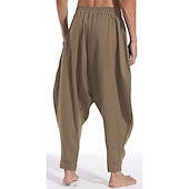billiga Retro-Herr Långbyxor Sommarbyxor Joggarbyxor Baggy Harem Byxor Boho byxor Snörning Elastisk midja Mönster Slät Komfort Andningsfunktion Ledigt Dagligen Streetwear Sport Mode Svart Vit Microelastisk