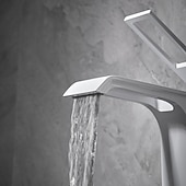 cheap Bathroom Sink Faucets-Bathroom Sink Faucet - Waterfall Electroplated / Painted Finishes Centerset Single Handle One HoleBath Taps