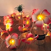 economico Striscie luci a batteria-3m 20 led luci stringa di fiori luce frangipani per la decorazione domestica luce fata ghirlanda ghirlanda lampada da decorazione per feste di nozze all&#039;aperto