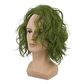 cheap Movie Character Wigs-Cosplay Wigs Green Curly Synthetic Hair Short Wigs Men's Wigs For Party