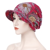 levne Klobouky-dámský potisk čepice čepice dámské podzimní zima bavlněné baseballové čepice culík vintage teplý turban čepice kšiltovky čepice
