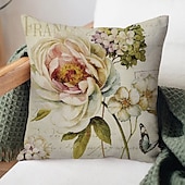 baratos estilo floral e plantas-capa de almofada lateral dupla floral 4 unidades quadradas decorativas macias capa de almofada capa de almofada fronha para sala de estar do quarto almofada interior lavável à máquina de qualidade