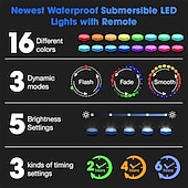 economico Luci subacquee-Submersible lights 13 leds pool pond light rgb with remote underwater night light ip68 magnet bright lamp for pond aquarium new 2022