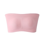 baratos Sutiãs-sutiã bandeau sem costura plus size sem alças sutiã tubo superior elástico com almofadas removíveis para roupas femininas para casa