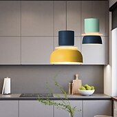 رخيصةأون تصميم الأسطوانة-18.5 سنتيمتر تصميم واحد جزيرة تصميم قلادة ضوء معدن مطلي التشطيبات الطراز الشمالي الحديث 85-265 فولت